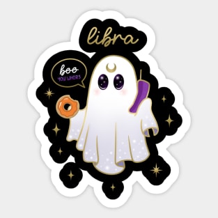 Libra Boo donut Ghost Sticker
